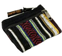 GURU SHOP Portefeuille et sac à Main Ethno - Noir, Mixte Adulte, Noir, Ducoton, Size:One Size, 9x11 cm, Portefeuilles en Tissu