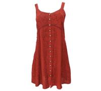 GURU SHOP Robe indienne brodée - Mini robe pour femme - Gris - Synthétique - Taille : 40, rouge/design 23, 42
