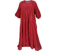 GURU SHOP Robe maxi bohème, longue robe d'été aérée pour femmes fortes, au look crash, femme, rouge, 46