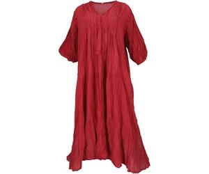 GURU SHOP Robe maxi bohème, longue robe d'été aérée pour femmes fortes, au look crash, femme, rouge, 46