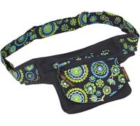 GURU SHOP Sac banane, sac banane, sac à bandoulière, multicolore, pour festival, patchwork, unisexe, pour adulte, 14 x 17 x 5 cm, Noir/bleu pétrole., Taille unique, Décontracté