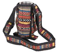 GURU SHOP Sac pour bouteille d'eau multicolore, porte-bouteille ethnique, sac à bouteille - Multicolore - Unisexe - Adulte - Coton - 22 x 8 x 8 cm