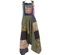 GURU SHOP Salopette patchwork unique en coton pour femme, vert, 42