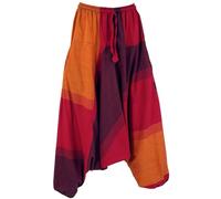GURU SHOP Sarouel rayé, pantalon sarouel, pantalon pompon, pantalon Aladin, pantalon femme, orange, coton, taille 40, pantalon pluder et pantalon Aladin, vêtements alternatifs, Orange, W40