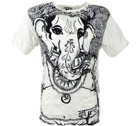 GURU SHOP Sure T-shirt éléphant en coton pour homme, Blanc., XL