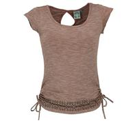 GURU SHOP T-shirt de yoga en coton bio Flower of Life pour femme, cappuccino, 42