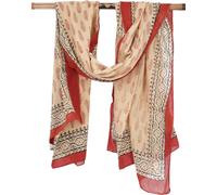 Guru-Shop Tissu fin, sarong à accrocher au mur, jupe enveloppante, robe sarong, ivoire, coton, taille unique, foulards imprimés, Combinaison rouge 12, Taille Unique