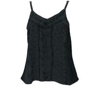 GURU SHOP Top Chic Brodé Ample d'été Femme Noir Synthétique Taille 36, Noir , 38