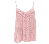 GURU SHOP Top Chic Brodé Ample d'été Femme Noir Synthétique Taille 36, Rose, 38
