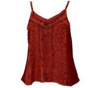 GURU SHOP Top Chic Brodé Ample d'été Femme Noir Synthétique Taille 36, rouge, 38