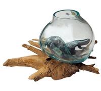 Guru-Shop Vase en Bois de Ronce - Ø Verre Jusqu`à 20 cm M1, Marron, Vases Pots de Fleurs