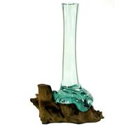 Guru-Shop Vase en Verre Recyclé, Bois de Loupe de Vase - M10, Marron, 30x60x40 cm, Vases Pots de Fleurs