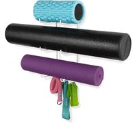 Guru Support Mural Pour Tapis De Yoga À La Maison,Équipement De Gym,Bandes De Résistance Et Porte-Rouleau En Mousse Avec 3 Crochets Et 3 Pièces Métalliques