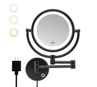 GuRun 8.5 inch Lighted Wall Mount Makeup Mirror with 10x Magnification,Oil-Rubbed Bronze Finish M1809DO(8.5in,10x)