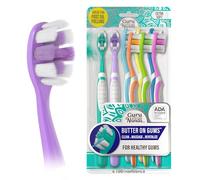 GuruNanda Butter on Gums Brosse à dents avec poils extra doux pour gencives sensibles, brosse à dents souple pour enfants et adultes, 8 carats