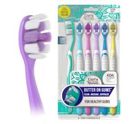 GuruNanda Butter On Gums Brosse à dents manuelle acceptée par ADA avec plus de 8 000 poils Softex ultra doux pour gencives sensibles et reculées, parfaites pour les dents plus blanches, couleurs