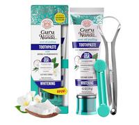 GuruNanda Dentifrice à l'hydroxyapatite, sans SLS et sans fluor, dentifrice blanchissant - Raffraîchit l'haleine, combat la plaque - CocoMint naturel au Jasmin et au Neem, 120 ml