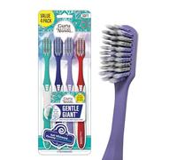 GuruNanda Lot de 4 brosses à dents blanchissantes avec poils Softex et manche ErgoDexa antidérapant, doux pour les dents et les gencives sensibles, favorise un bien-être buccal optimal chez les