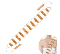 Gurxi 1 Pièces rouleau De Massage Du dos En Bois Masseur De Dos De Corde Rouleau De massage En Bois Rouleau De Massage Du Dos Avec Poignée Pour Soulager La Fatigue Physique(100 x 7,5 Cm)