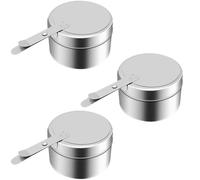 Gurxi 3 Pièces Récipients à Pâte Combustible Brûleur d'alcool pour Fondue Brûleur À Fondue à Alcool Brûleur Récipients Réchaud Fondue Brûleur à Alcool Acier Inoxydable pour Barbecue, Fête, Buffet