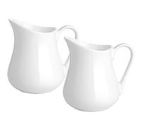 Gurygo Lot de 2 pichets à crème avec poignée, petit pichet classique en porcelaine fine, pour café et lait, lot de 2
