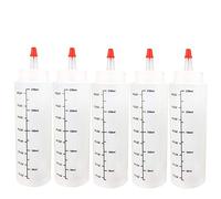 Gusengo 5pcs 250ML Sauce Plastique, Bouteilles en Ketchup, Bouteilles en Plastique Réutilisables, Souple en Plastique Condiments Squeeze Bouteilles