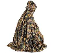 Gusengo Costume Ghillie à Feuilles 3D, Costumes Camo Ghillie en Plein air, Camouflage Poncho Camo Cape Stealth Ghillie Suit pour la Photographie d'animaux en Plein air