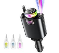 GUSHE Aroma Starlight Car Charger, Chargeur Voiture 5 en 1 USB C à Charge Ultra Rapide, Rétractable avec aromathérapie et lumière des étoiles