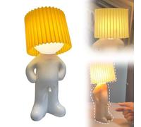 GUSHE Lampe de table garçon timide, A Little Shy Man Creative Lamp, Jaune, Plastique, Lampe créative de Petit Homme Timide