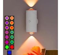 GUSHE Smart Motion Sensor Wall Lamp with Colorful Gradient,Applique Murale Intérieure Sans Fil,Lampe Detecteur de Mouvement Rechargeable USB,Automatique ON/Off,Pour Chambre à Coucher,Couloir,Escalier
