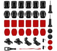Gusmigus Lot de 35 Support de Fixations Adhésives Incurvees et Plates avec Adaptateur Trepied pour Gopro Hero DJI Osmo et Cameras d Action Accessoires Casque