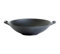 Gusseisen-Wok Ø 30 CM, Noir, pour Tous Types , Avec Induction, Robuste