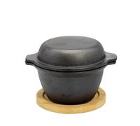 Gusseiserner Pot Ø 10 CM, 0,30 L Volume, Avec Couvercle - Noir, Polyvalent