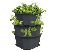 Gusta Garde Paul Potato Tour de Pommes de Terre 3 étages Anthracite - Tour de Pommes de Terre surélevée - Jardin et Balcon - Protection Contre Les nuisibles - 0,2 m² - Volume de Terre 56 L