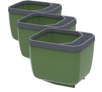 GUSTA GARDEN HERBS BUDDY - Lot de 3 Pots à Aromates - vert foncé