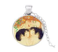Gustav Klimt - Collier ras du cou rond avec pendentif mère et enfant pour femme, nan
