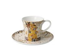 Gustav Klimt Goebel 67-014-02-1 Tasse à café avec soucoupe Artis Orbis - L'accomplissement en porcelaine fine 0,25 l Hauteur 8,5 cm