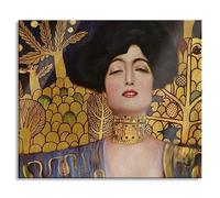 Gustav Klimt Judith I Cache-plaque de cuisson et protection anti-éclaboussures en verre véritable pour plaques de cuisson 60 x 52 cm