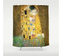 Gustav Klimt Le Baiser Rideau De Douche，Épaissir Polyester Salle De Bains Décoration Rideaux Fournitures Imperméable Rideau De Douche Multi Taille 120x200cm(47X79inch) showercurtain