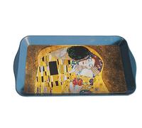 Gustav Klimt Plateau rectangulaire en métal, argenté, design décoratif, classique, env. 31,5 x 2 x 2 cm