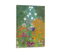 Gustav Klimt Poster symboliste célèbre peinture (jardin fleuri), impression sur toile esthétique pour chambre - Art mural - Décoration d'intérieur - Cadre - 40 x 60 cm