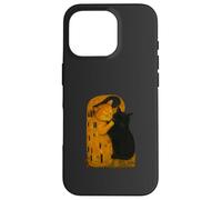 Gustav Klimt The Kiss Cat Parodie Art Nouveau Funny Cats Coque pour iPhone 16 Pro