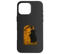 Gustav Klimt The Kiss Cat Parodie Art Nouveau Funny Cats Coque pour iPhone 16 Pro Max