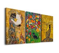 Gustav Klimt - Toile murale vintage avec chat noir, affiches mignonnes pour décoration de chambre de chat - peintures célèbres avec reproduction de chats, arbre de vie de Klimt le jardin du baiser -