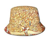 Gustav Klimt Tree of Life Chapeaux bob pour femmes, chapeaux de plage, adolescentes, filles, chapeaux de pêcheur d'été à large bord, Comme indiqué sur la photo, taille unique
