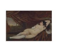 Gustave Courbet Poster sur toile Femme Nue Couchée - Décoration pour chambre à coucher, bureau, chambre, cadeau (60 x 90 cm)