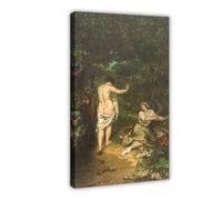 Gustave Courbet The Bathers Poster sur toile pour décoration de chambre à coucher, bureau, chambre, cadeau (50 x 75 cm)