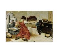 Gustave Courbet The Wheat Sifters Poster sur toile pour décoration de chambre à coucher, bureau, chambre, cadeau (50 x 75 cm)