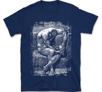 Gustave Dore Dante Inferno Classic Art Tee (M, Navy)