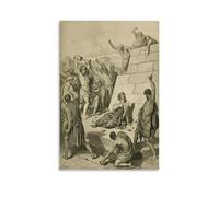 Gustave Dore (Martyre de la Bible de S Stephen) - Impression sur toile - Décoration murale d'intérieur - 60 x 90 cm